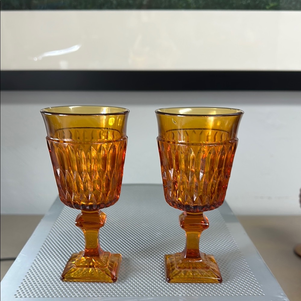 Indiana Glass Orange and Brown Drinkware Set for Dining - Picture 4 of 9